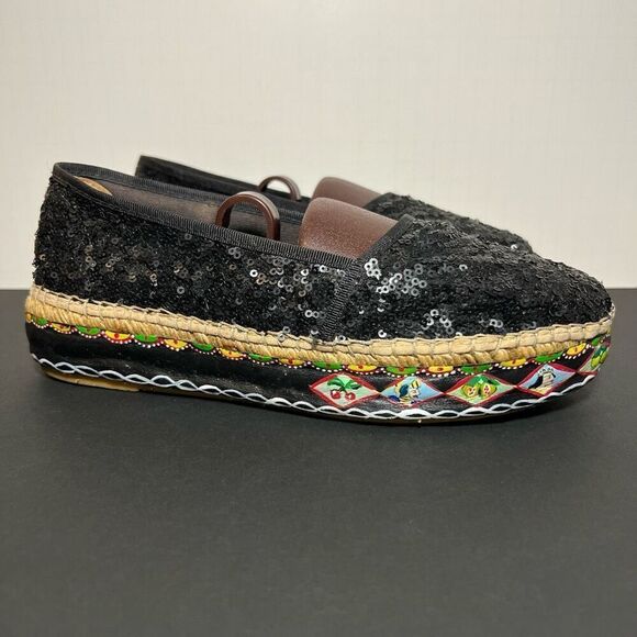 Womens TIZZINI Hand Painted Made in Italy Sequin Loafers / Size 8.5-9 EU 39 - Picture 1 of 8